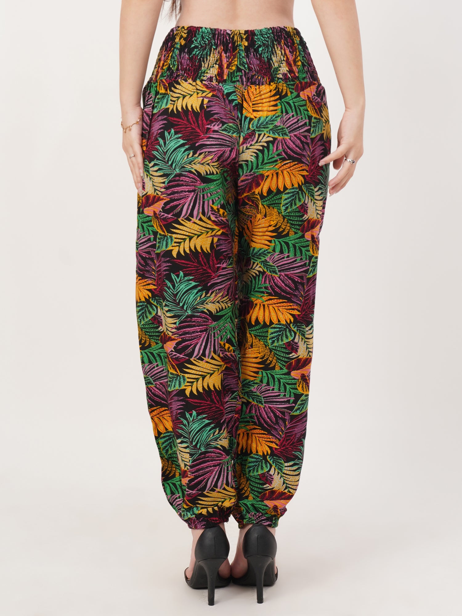 VERA Tropical Print Rayon Lounge & Yoga Pants — Soft, Lightweight, Relaxed Fit , FREE SIZE