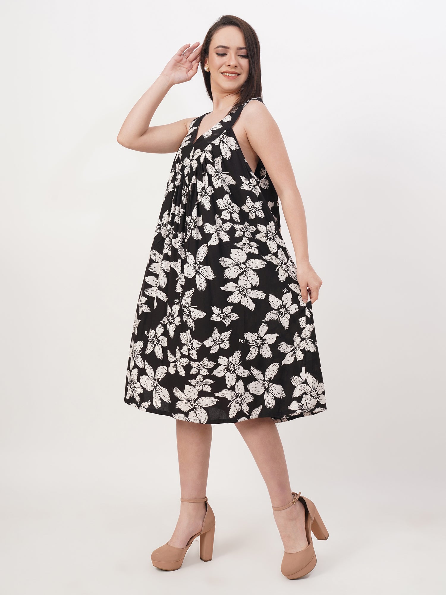 VERA Free Size Rayon Summer Sundress — Lightweight Casual & Maternity-Friendly Dress for Women