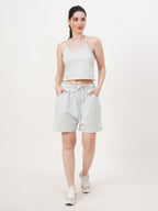 VERA Cotton Knit Two-Piece Summer Set — Soft Crop Top & Shorts Co-Ord for Women