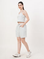 VERA Cotton Knit Two-Piece Summer Set — Soft Crop Top & Shorts Co-Ord for Women