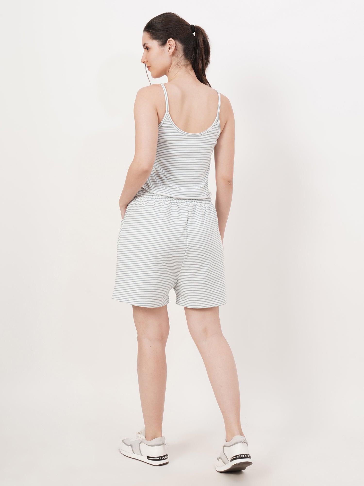 VERA Cotton Knit Two-Piece Summer Set — Soft Crop Top & Shorts Co-Ord for Women