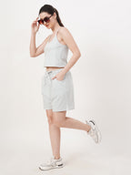 VERA Cotton Knit Two-Piece Summer Set — Soft Crop Top & Shorts Co-Ord for Women