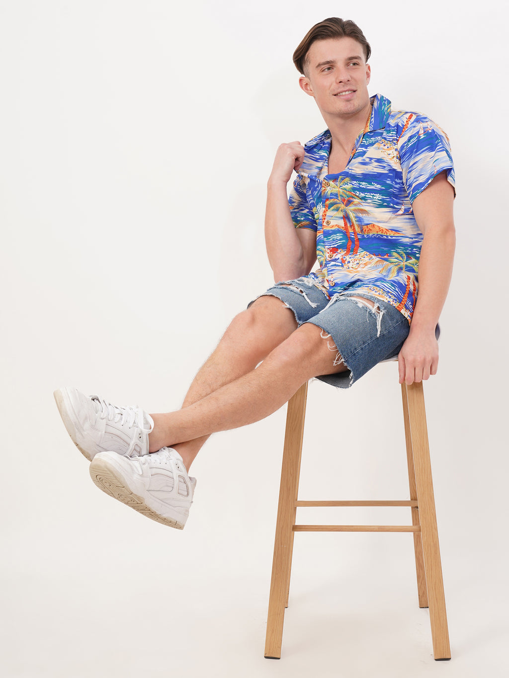 VERA Men’s Ocean Breeze Hawaiian Shirt – Short Sleeve Tropical Summer Button Down