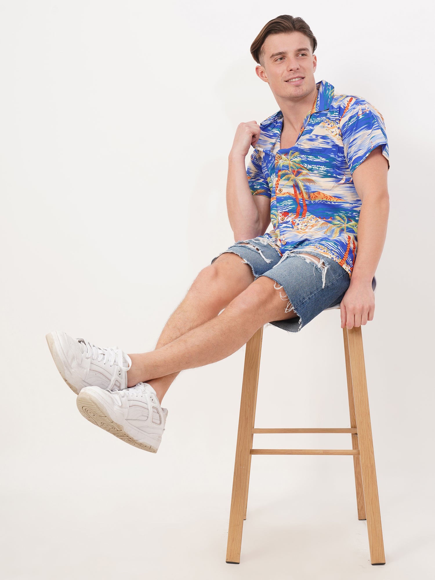 VERA Men’s Ocean Breeze Hawaiian Shirt – Short Sleeve Tropical Summer Button Down