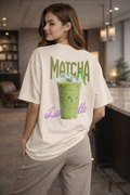 VERA Iced Matcha Latte Oversized T-Shirt | Off-White Relaxed Fit