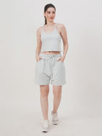 VERA Cotton Knit Two-Piece Summer Set — Soft Crop Top & Shorts Co-Ord for Women