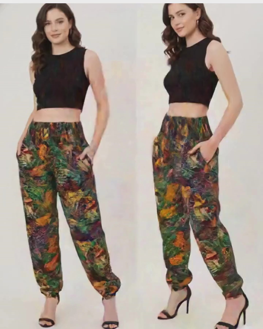 VERA Tropical Print Rayon Lounge & Yoga Pants — Soft, Lightweight, Relaxed Fit , FREE SIZE