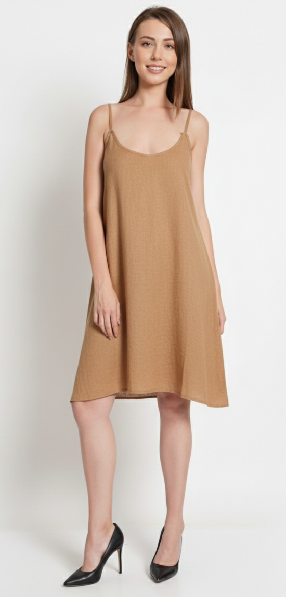 VERA Free Size Rayon A-Line Sundress — Lightweight Casual & Party Wear Summer Dress